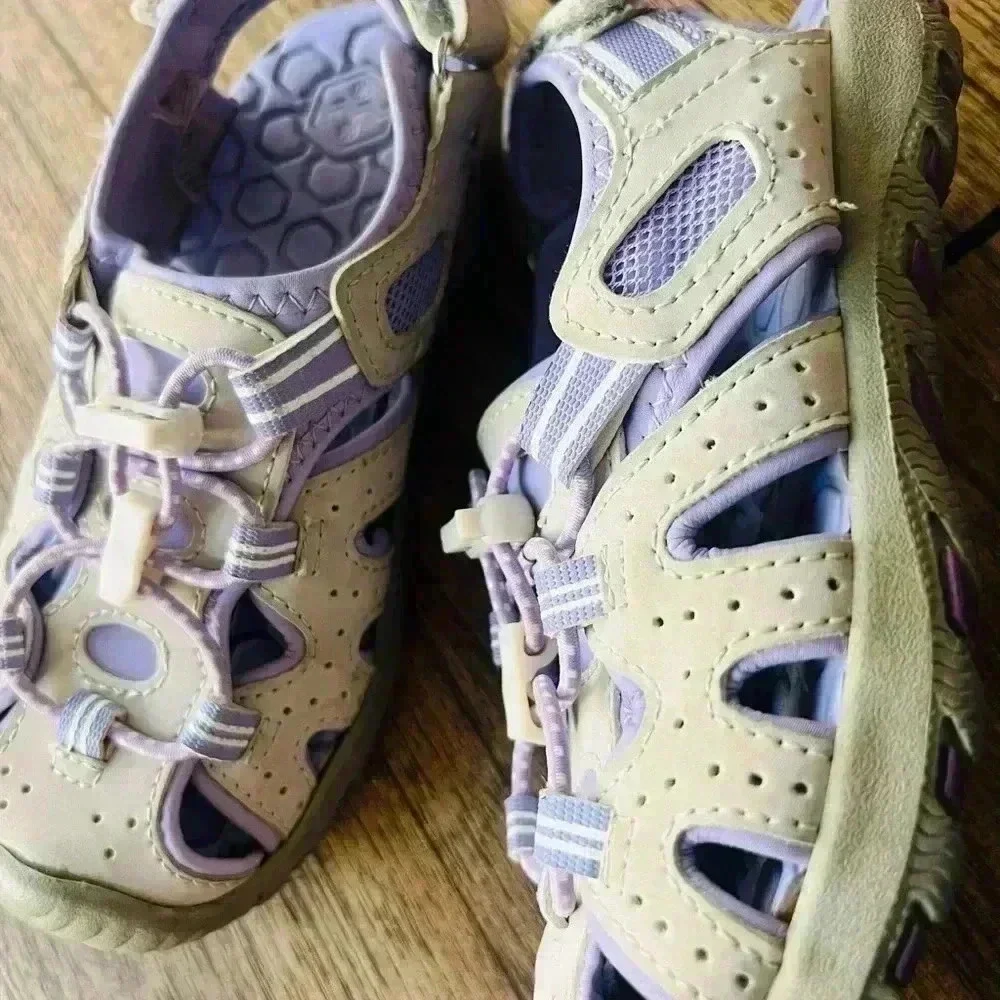 Khombu Dans Sandals size 12 Purple Hook & Loop Hiking Kids Shoes